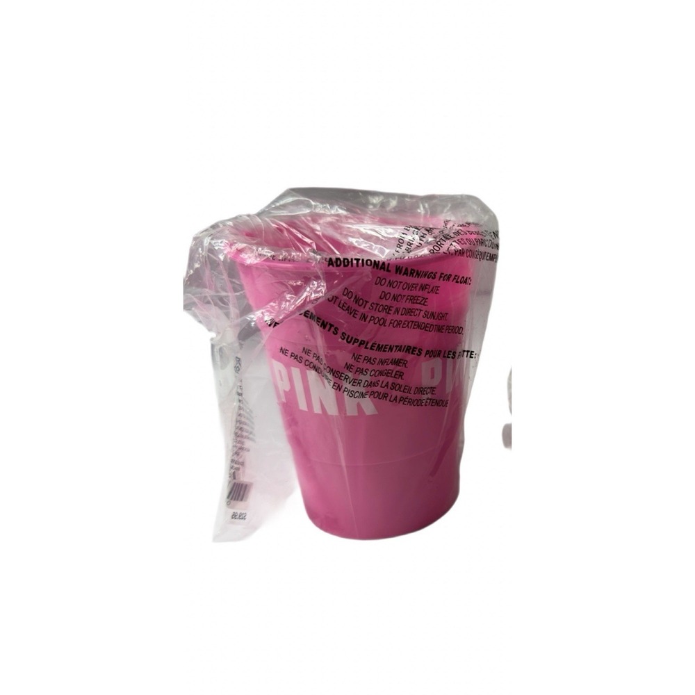 Victoria's Secret PINK Pizza Pool Float Drink Holder & Pink 8 oz Drink Cup New‎